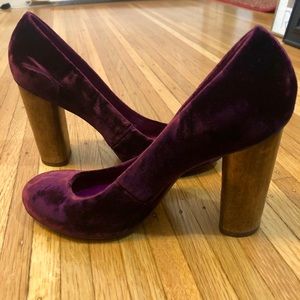 Tory Burch velvet burgundy 3” heels